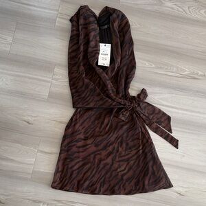 Zara Zebra Print Wrap Dress